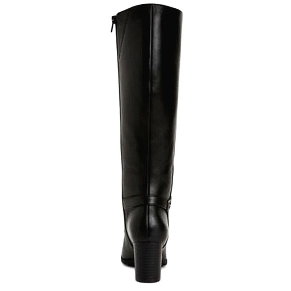 New w/o Box Giani Bernini Adonnys Genuine Leather Black Tall Zip-Up Dress Boots - Picture 7 of 10